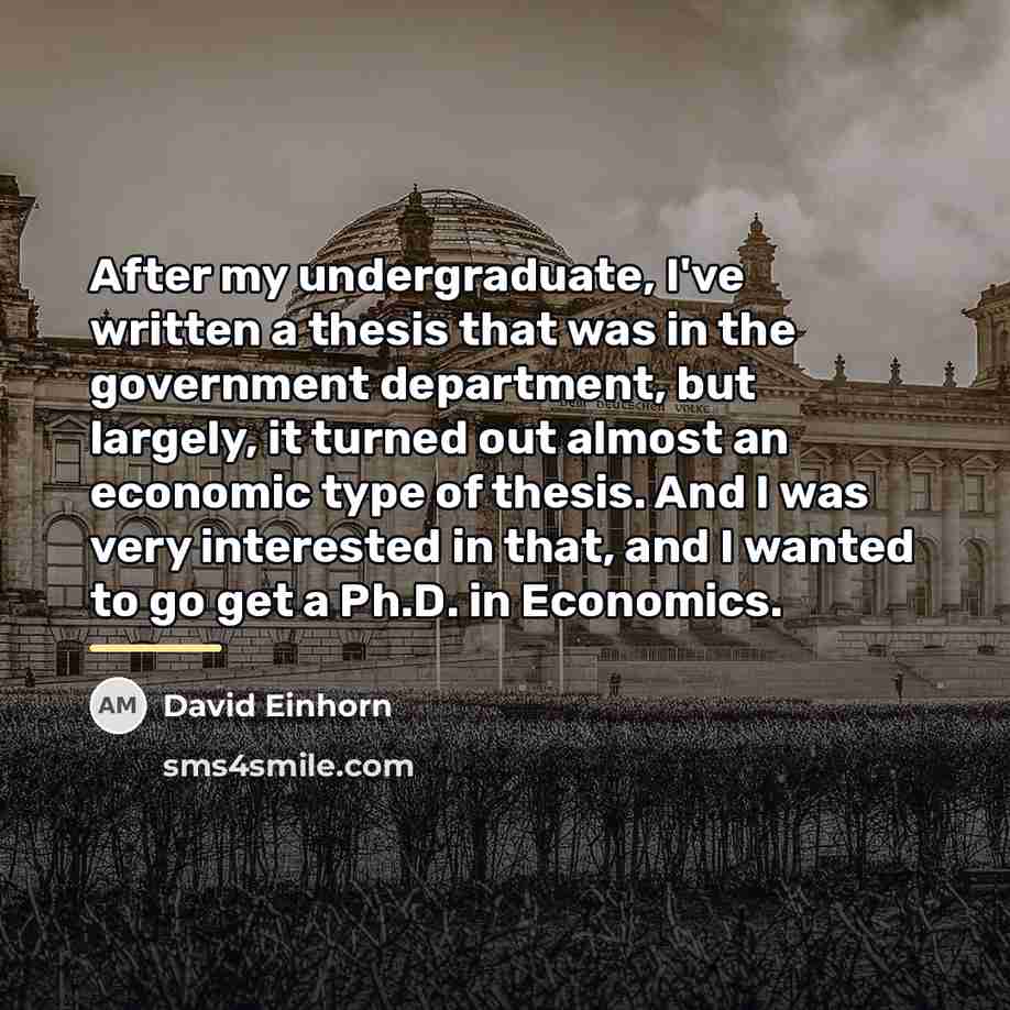 “After my undergraduate, I've written a thesis that was in…” quote by David Einhorn