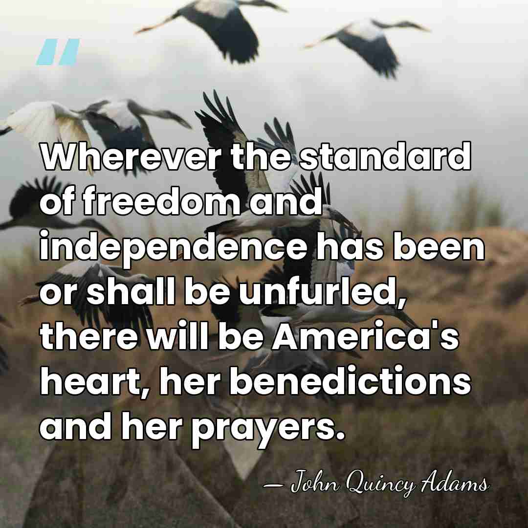 Wherever the standard of freedom and independence has been or shall be&hellip; - John Quincy Adams