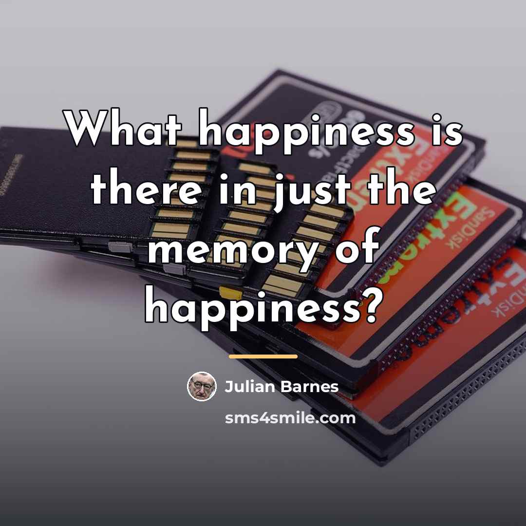 “What happiness is there in just the memory of happiness?…” quote by Julian Barnes