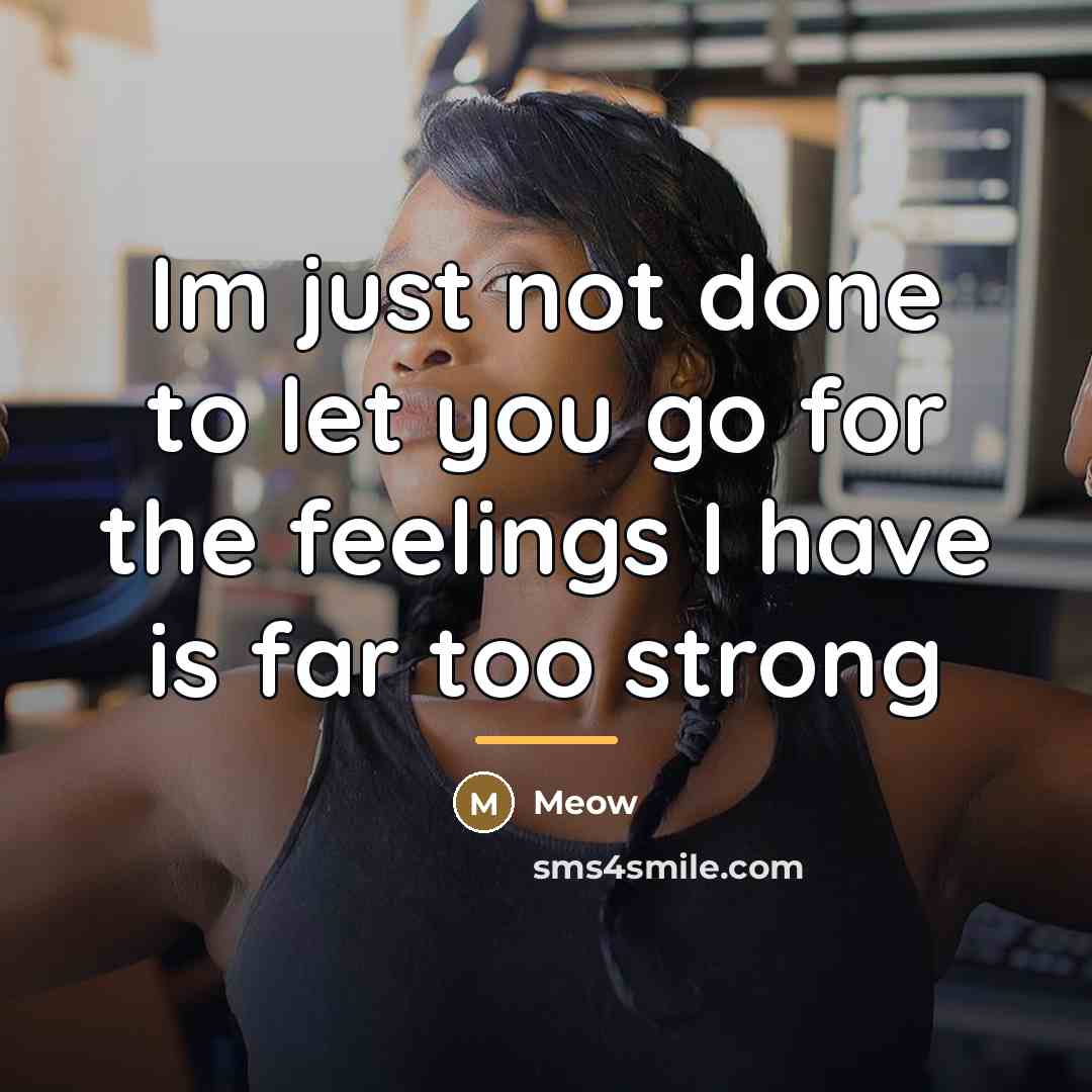 “Im just not done to let you go for the…” quote by Meow
