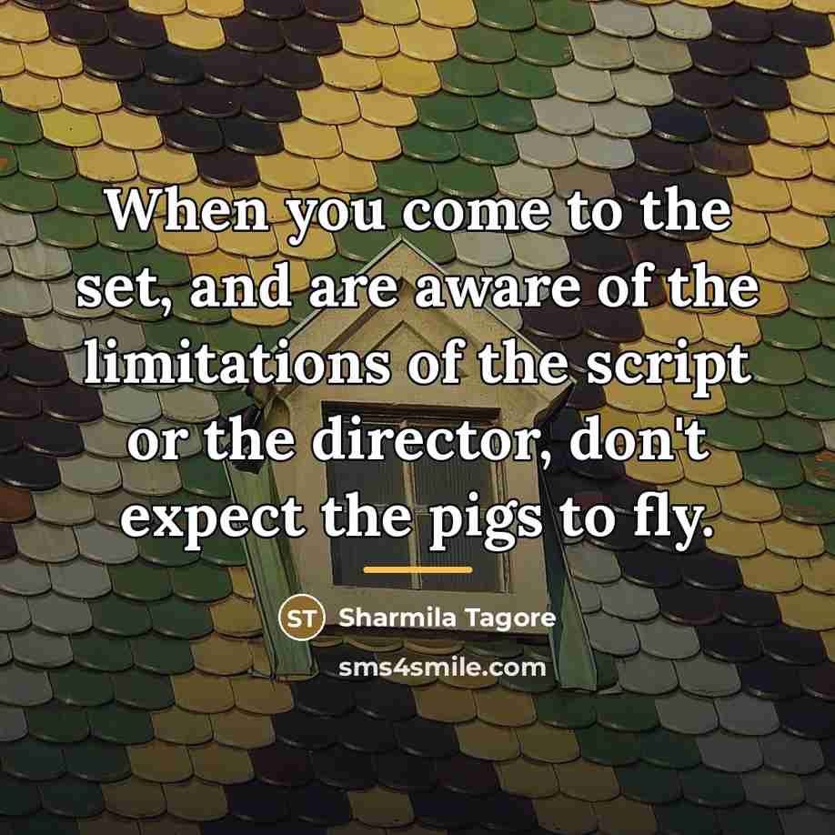 “When you come to the set, and are aware of…” quote by Sharmila Tagore
