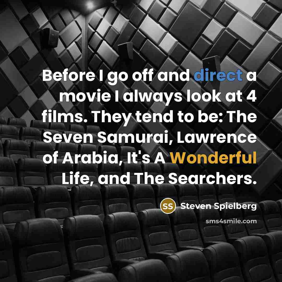 “Before I go off and direct a movie I always…” quote by Steven Spielberg