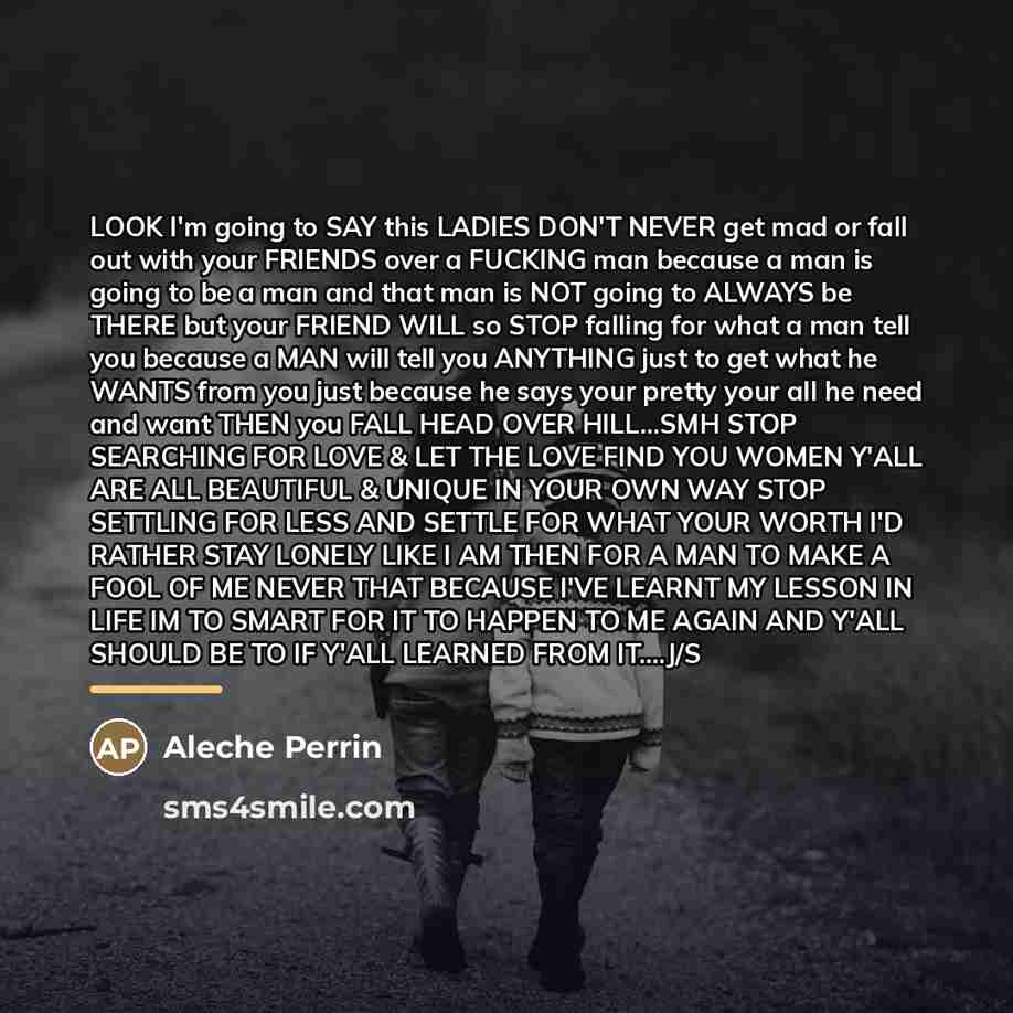 “LOOK I'm going to SAY this LADIES DON'T NEVER get…” quote by Aleche Perrin
