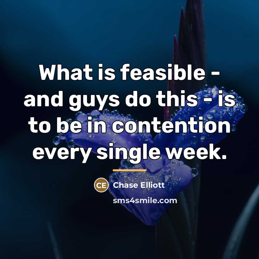 “What is feasible - and guys do this - is…” quote by Chase Elliott