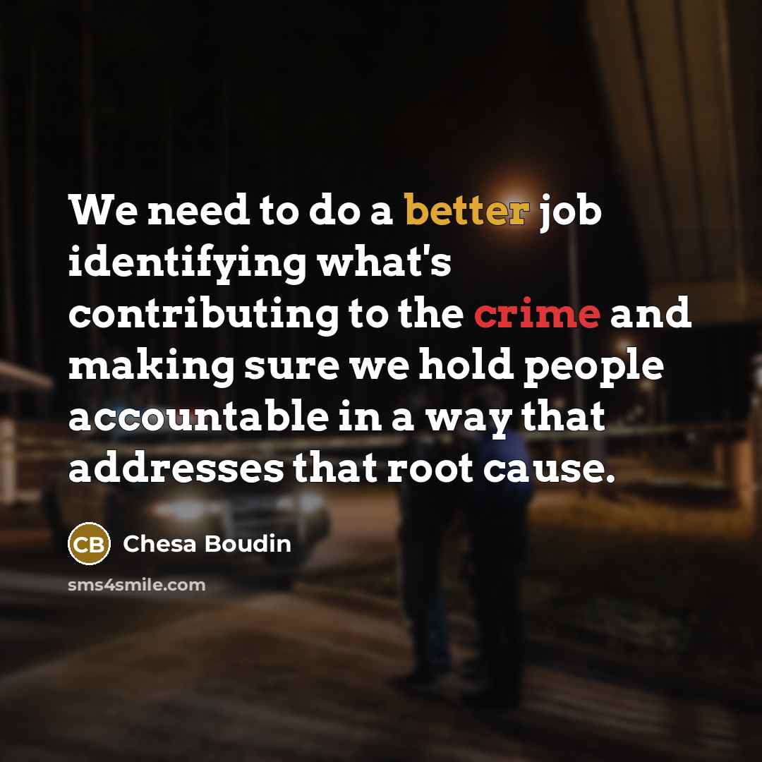 “We need to do a better job identifying what's contributing to the crime and making sure we hold people accountable in a way that addresses that root cause.” quote by Chesa Boudin
