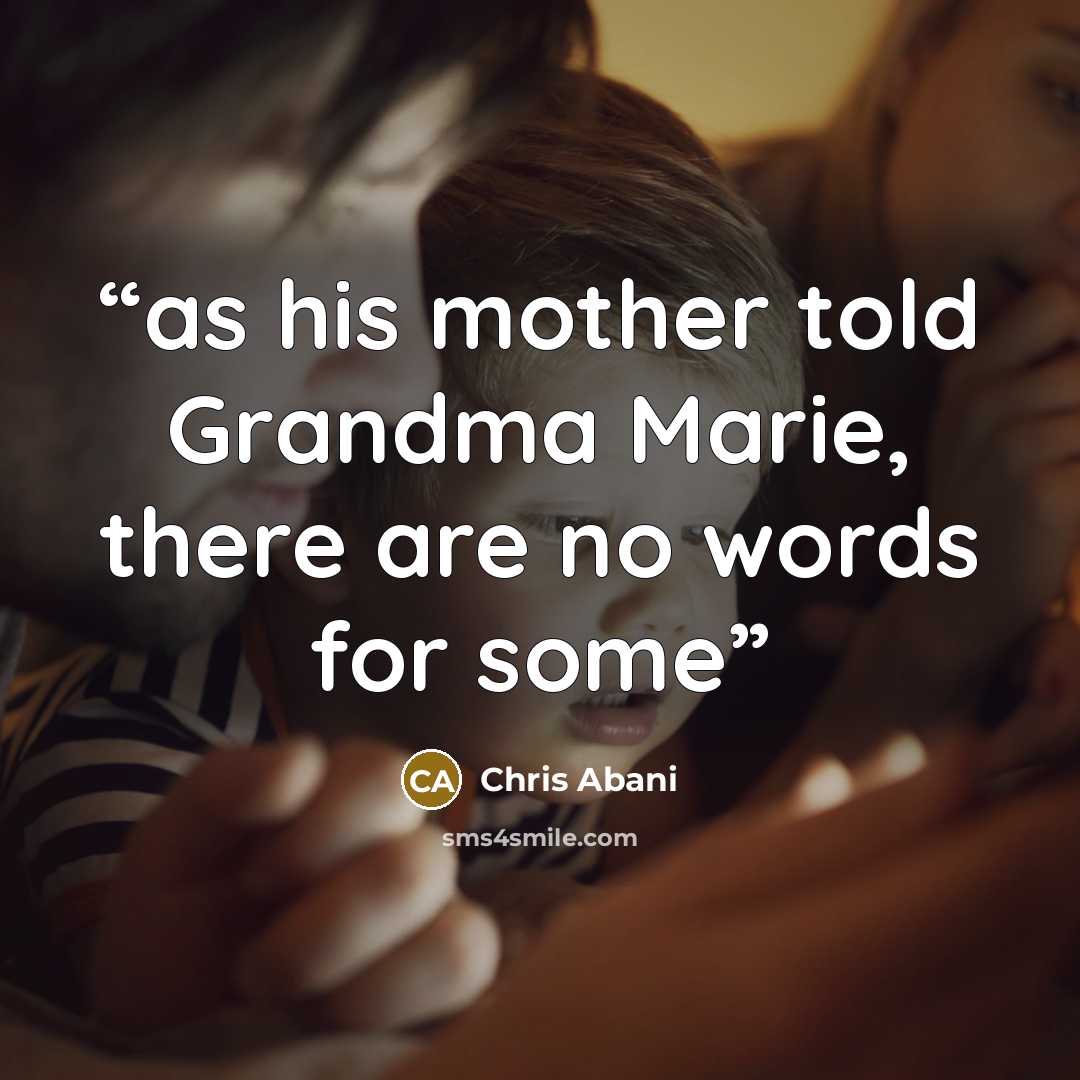 “as his mother told Grandma Marie, there are no words for some” quote by Chris Abani