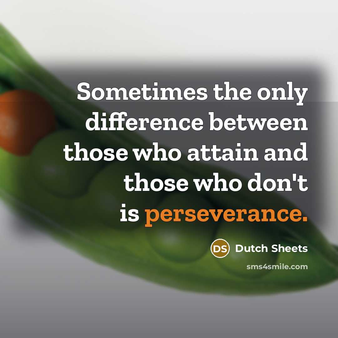 “Sometimes the only difference between those who attain and those who don't is perseverance.” quote by Dutch Sheets