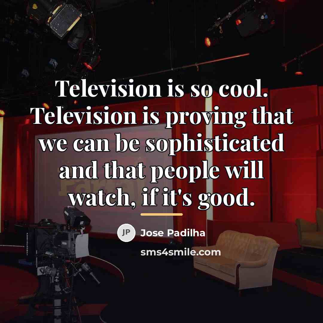 “Television is so cool. Television is proving that we can…” quote by Jose Padilha
