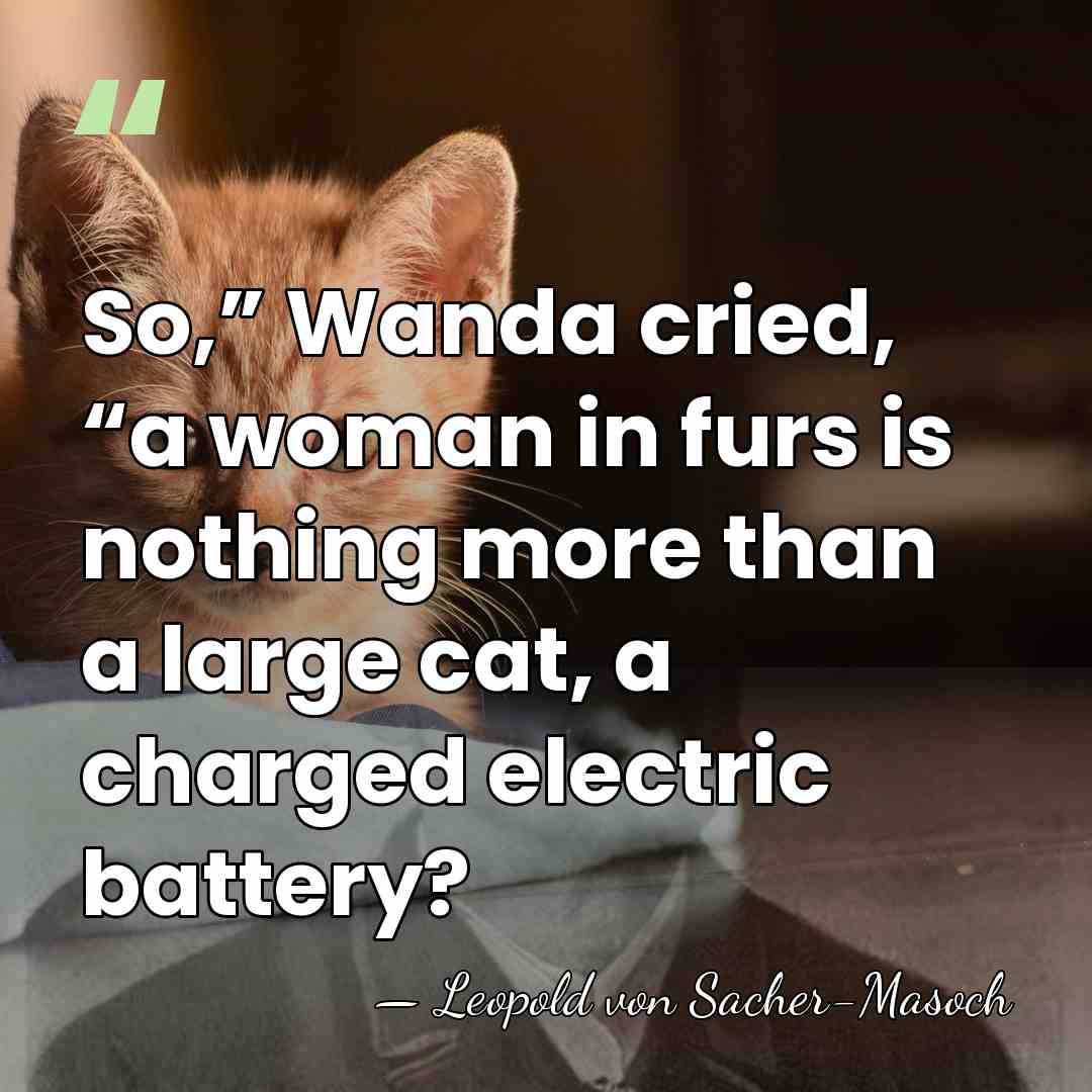 So,” Wanda cried, “a woman in furs is nothing more than a&hellip; - Leopold von Sacher-Masoch