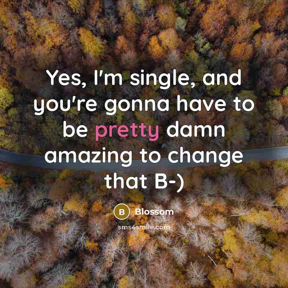 “Yes, I'm single, and you're gonna have to be pretty…” quote by Blossom