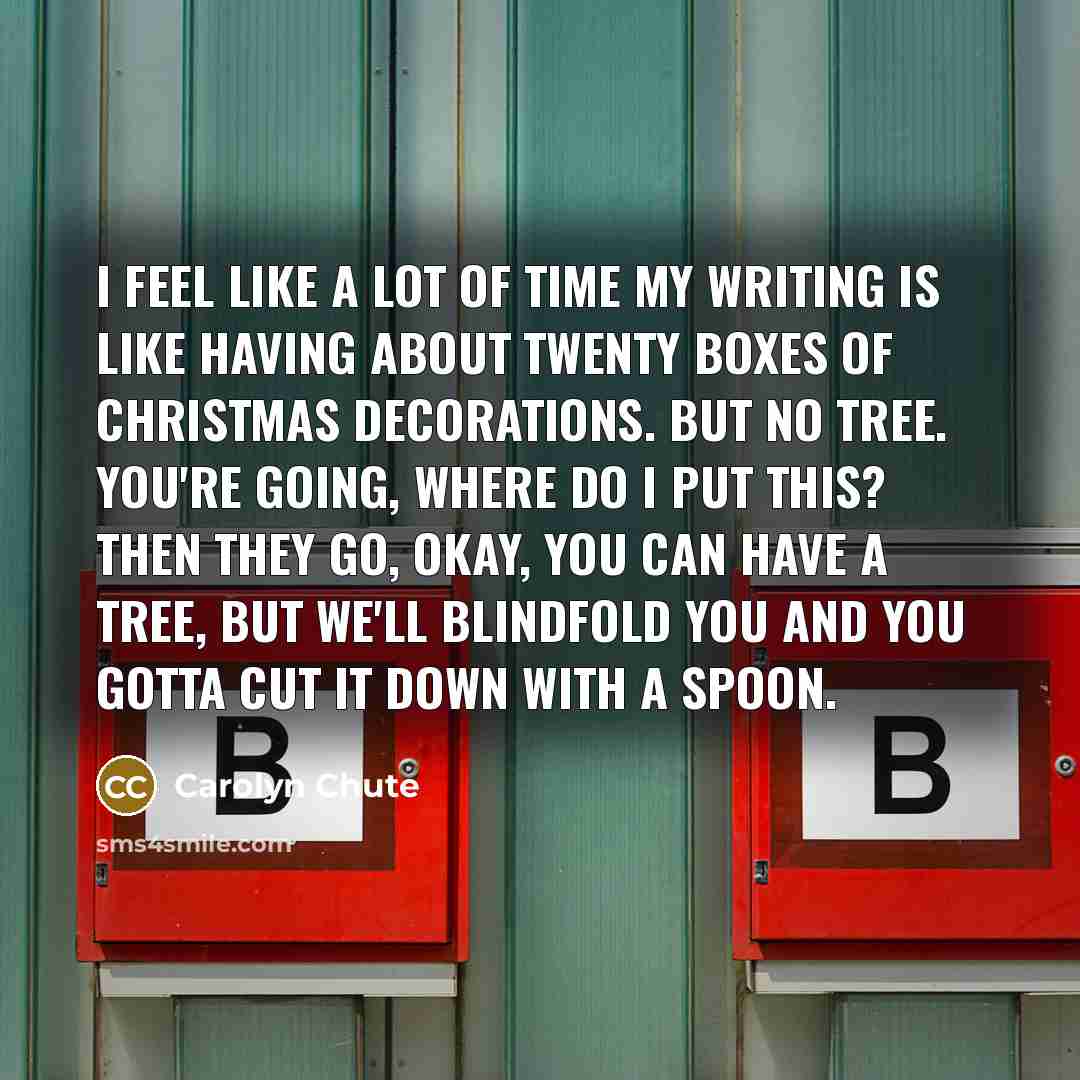 “I feel like a lot of time my writing is…” quote by Carolyn Chute