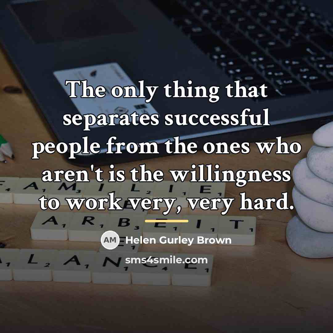 “The only thing that separates successful people from the ones…” quote by Helen Gurley Brown