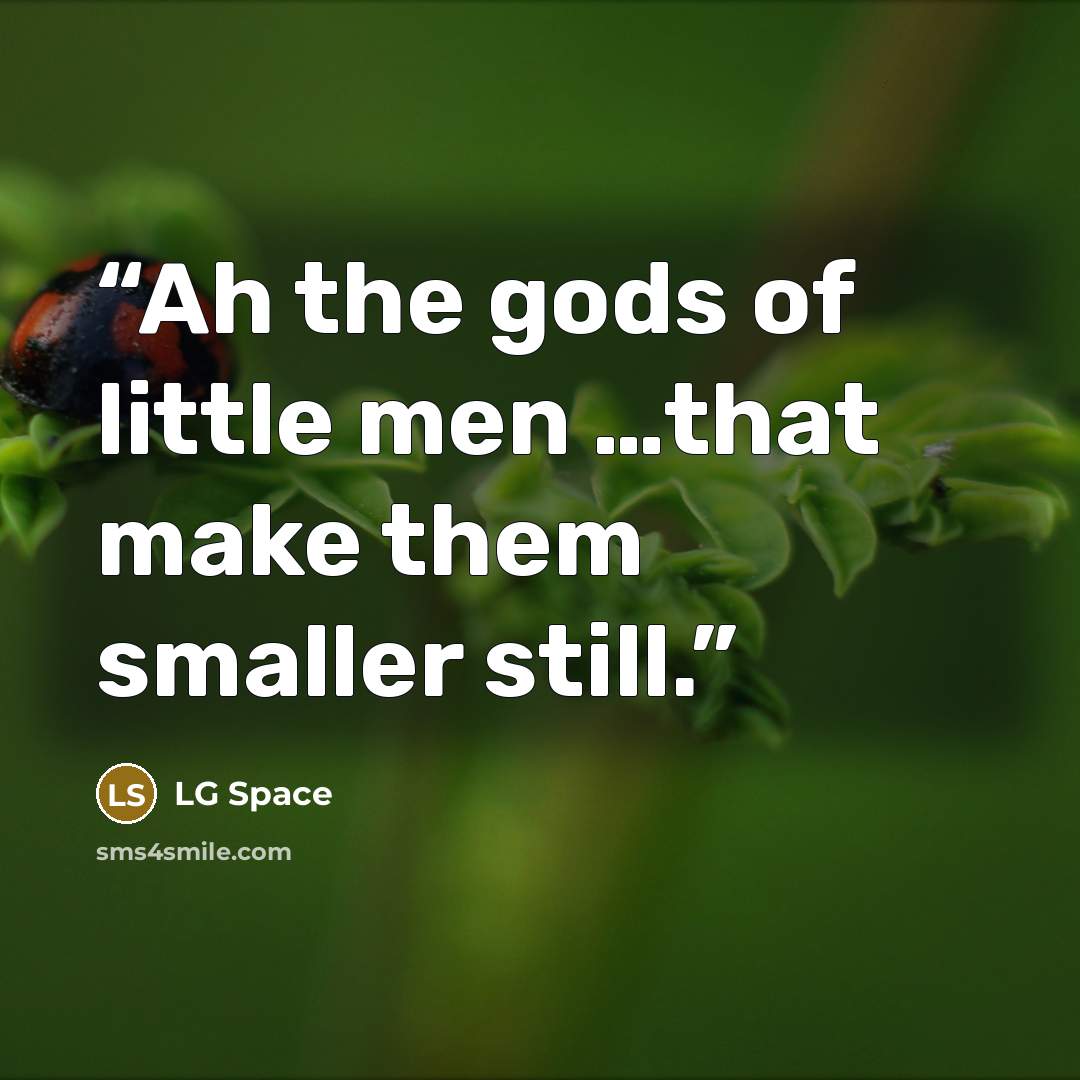 “Ah the gods of little men …that make them smaller still.” quote by LG Space
