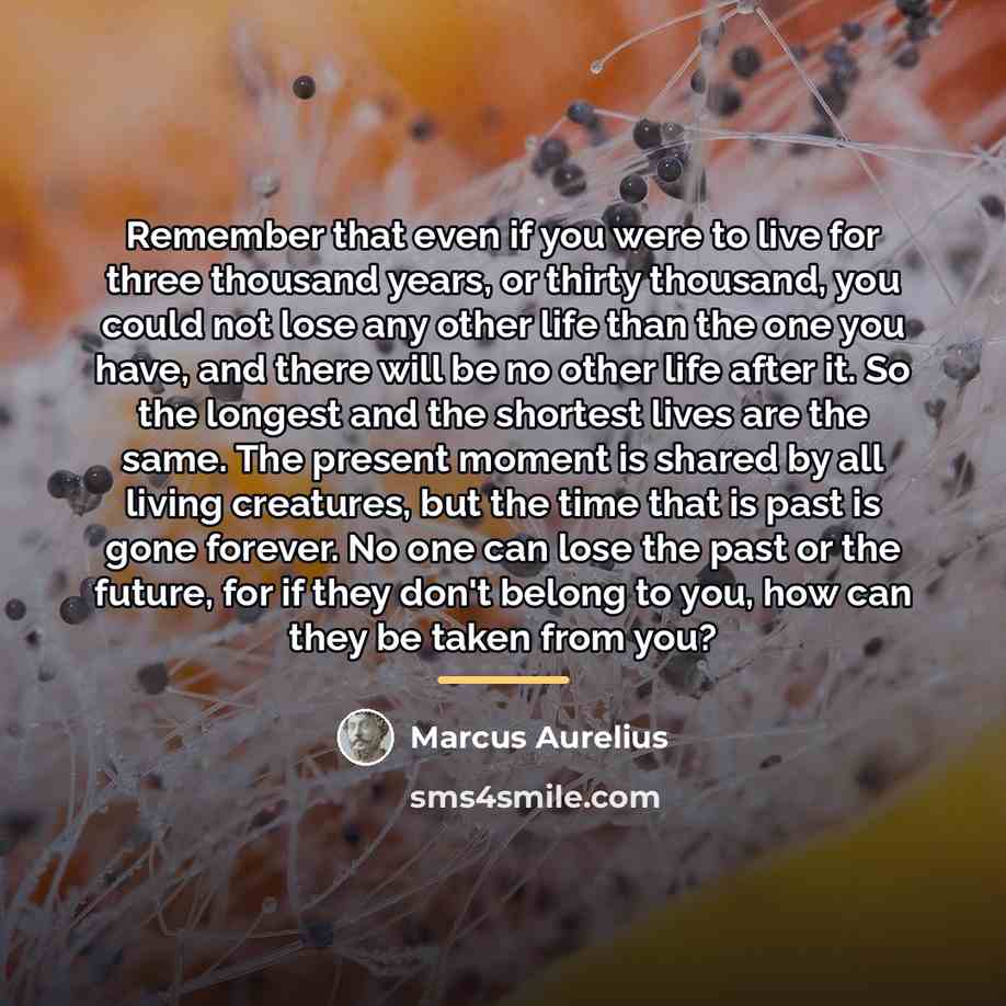 “Remember that even if you were to live for three…” quote by Marcus Aurelius