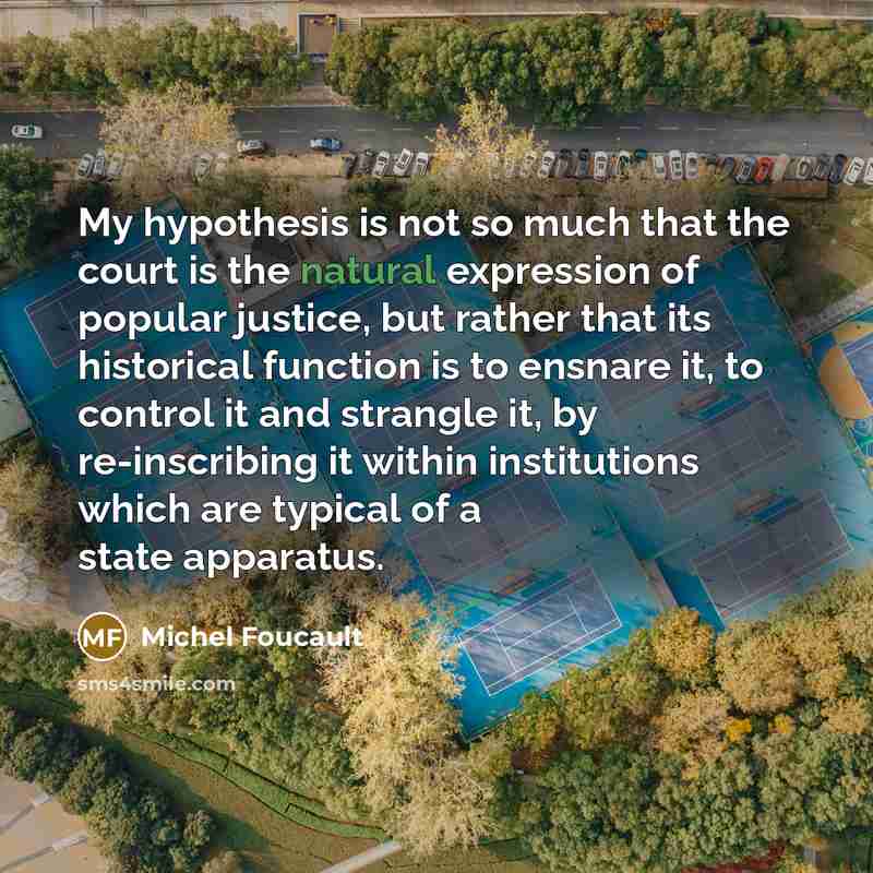 “My hypothesis is not so much that the court is…” quote by Michel Foucault