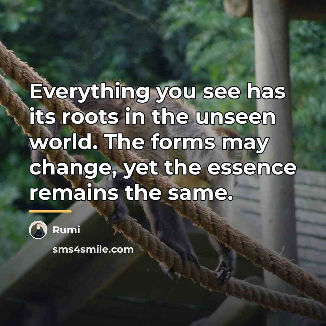 “Everything you see has its roots in the unseen world.…” quote by Rumi