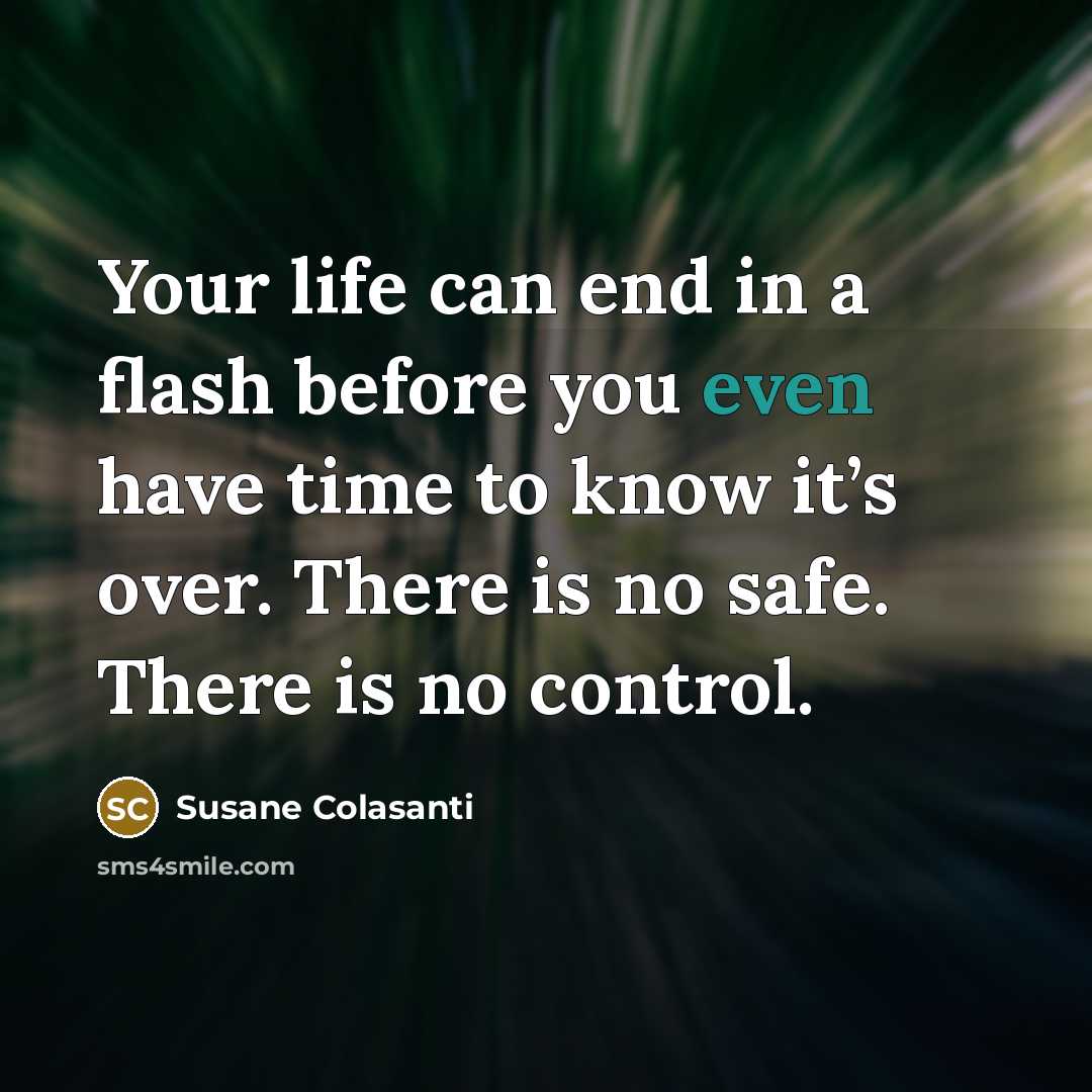 “Your life can end in a flash before you even…” quote by Susane Colasanti