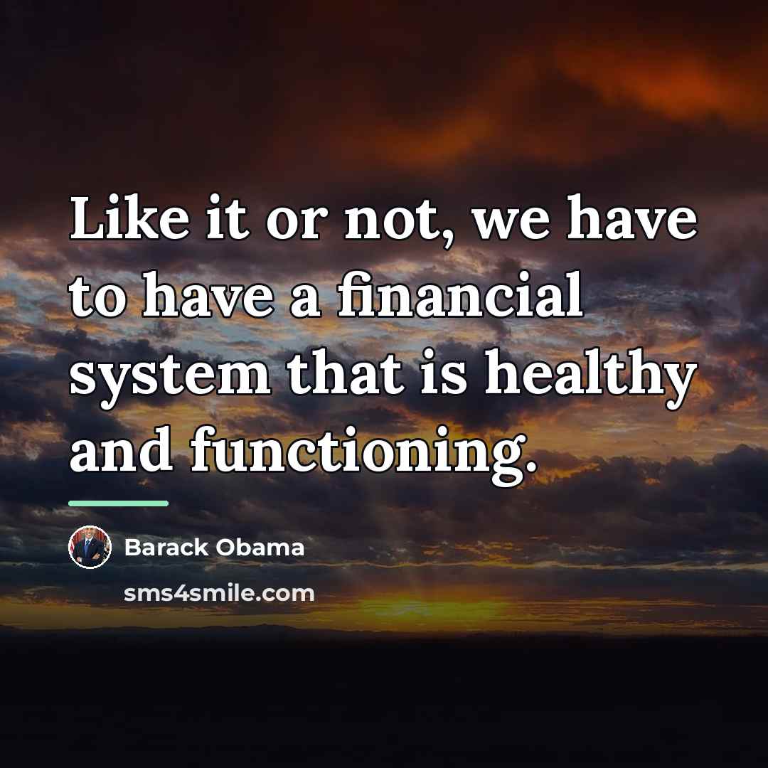 “Like it or not, we have to have a financial…” quote by Barack Obama