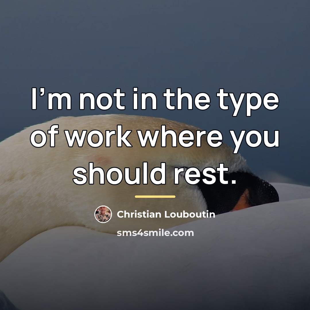 “I'm not in the type of work where you should…” quote by Christian Louboutin