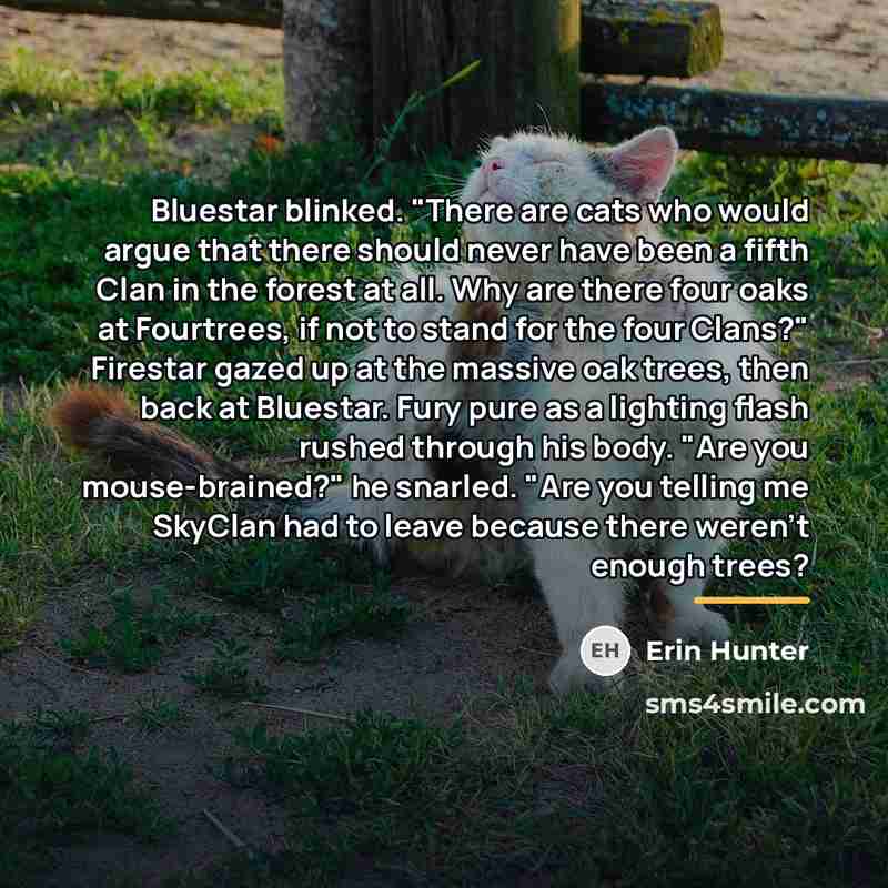 “Bluestar blinked. "There are cats who would argue that there…” quote by Erin Hunter