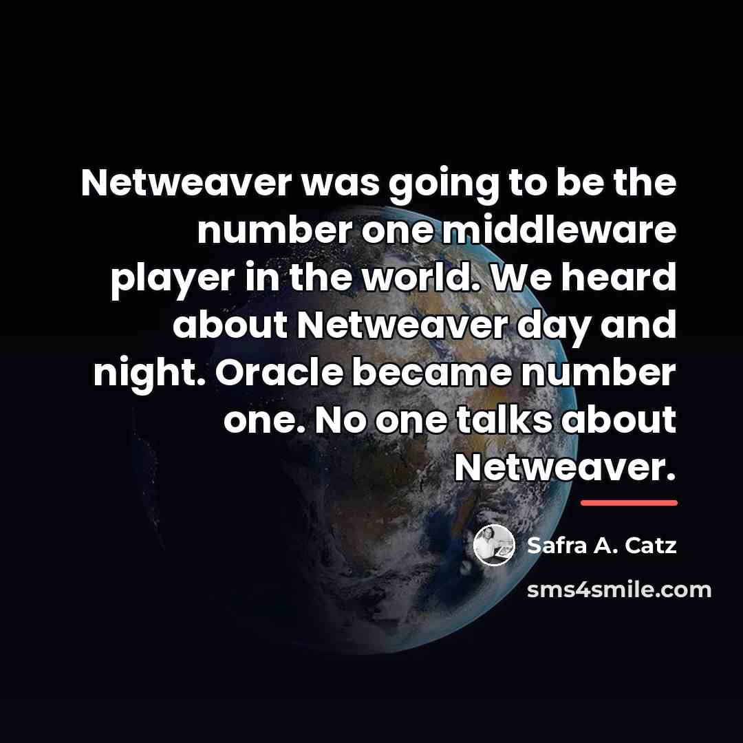 “Netweaver was going to be the number one middleware player…” quote by Safra A. Catz