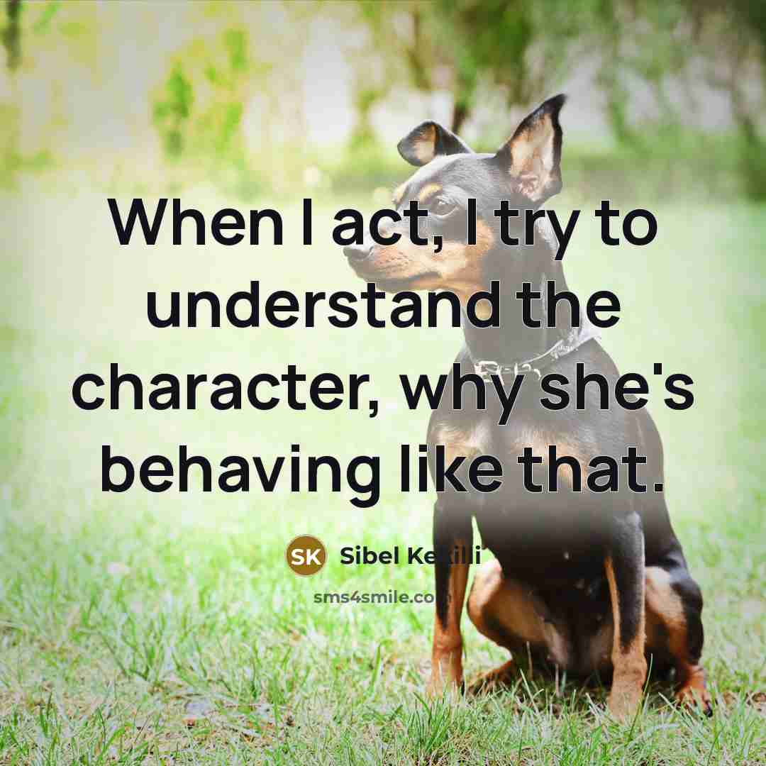 “When I act, I try to understand the character, why…” quote by Sibel Kekilli