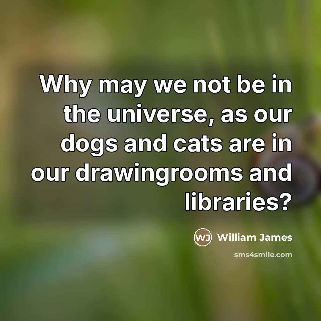 “Why may we not be in the universe, as our…” quote by William James