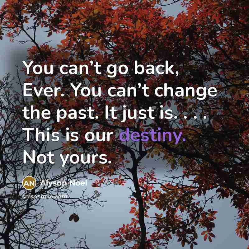 “You can’t go back, Ever. You can’t change the past.…” quote by Alyson Noel