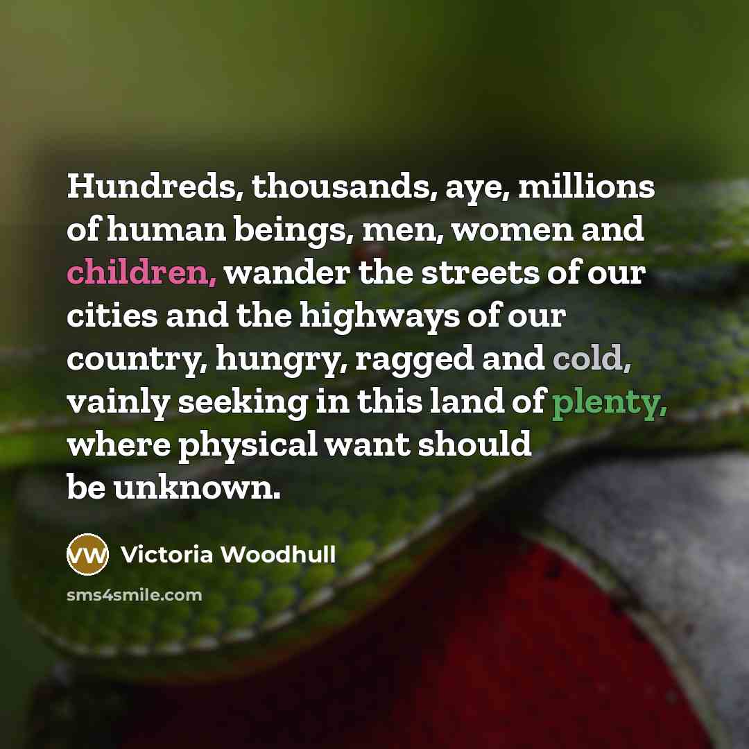 “Hundreds, thousands, aye, millions of human beings, men, women and…” quote by Victoria Woodhull