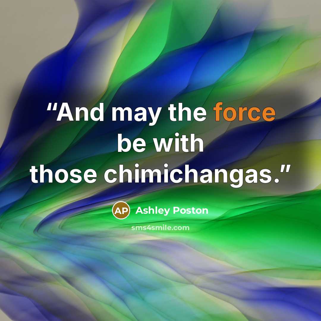 “And may the force be with those chimichangas.” quote by Ashley Poston