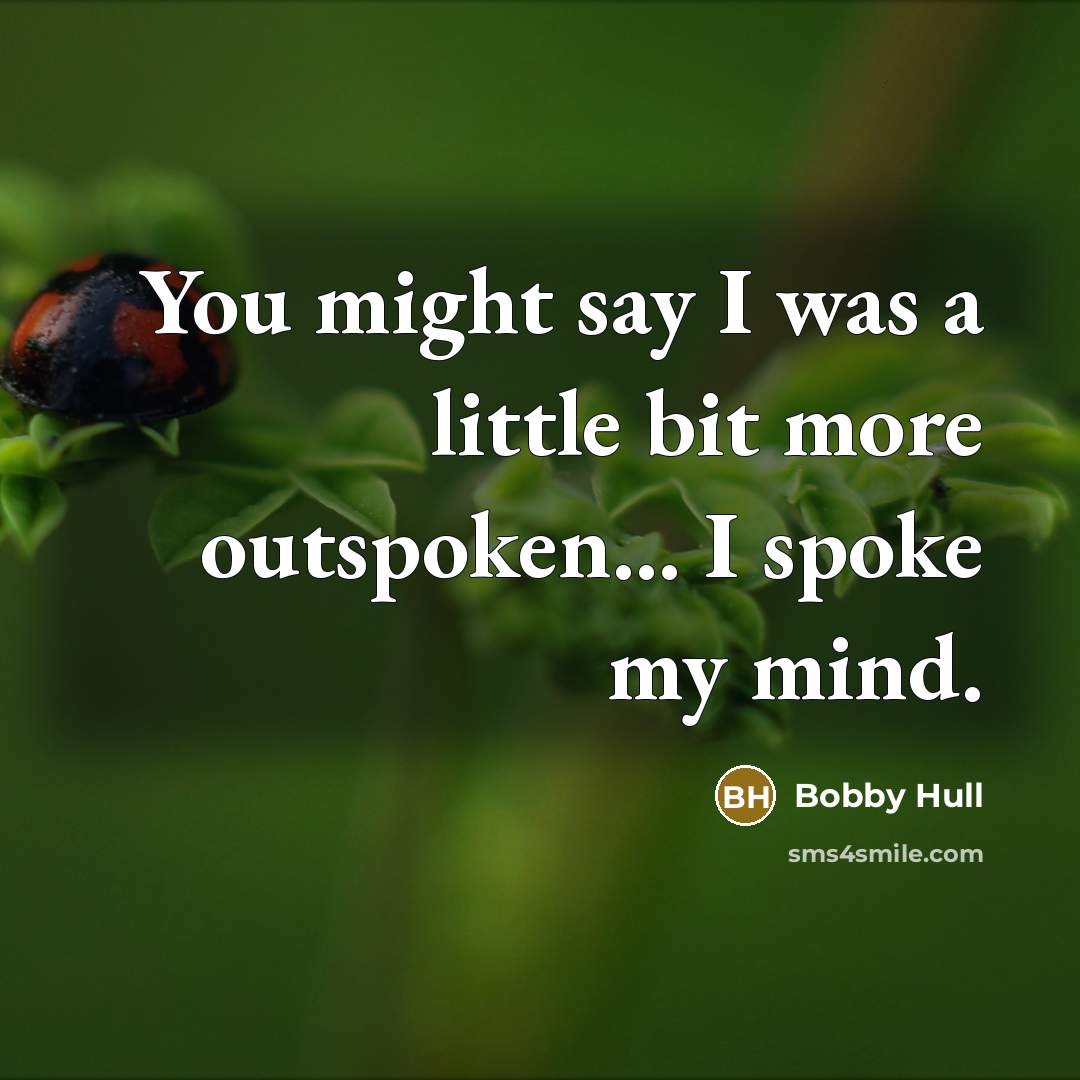 “You might say I was a little bit more outspoken...…” quote by Bobby Hull