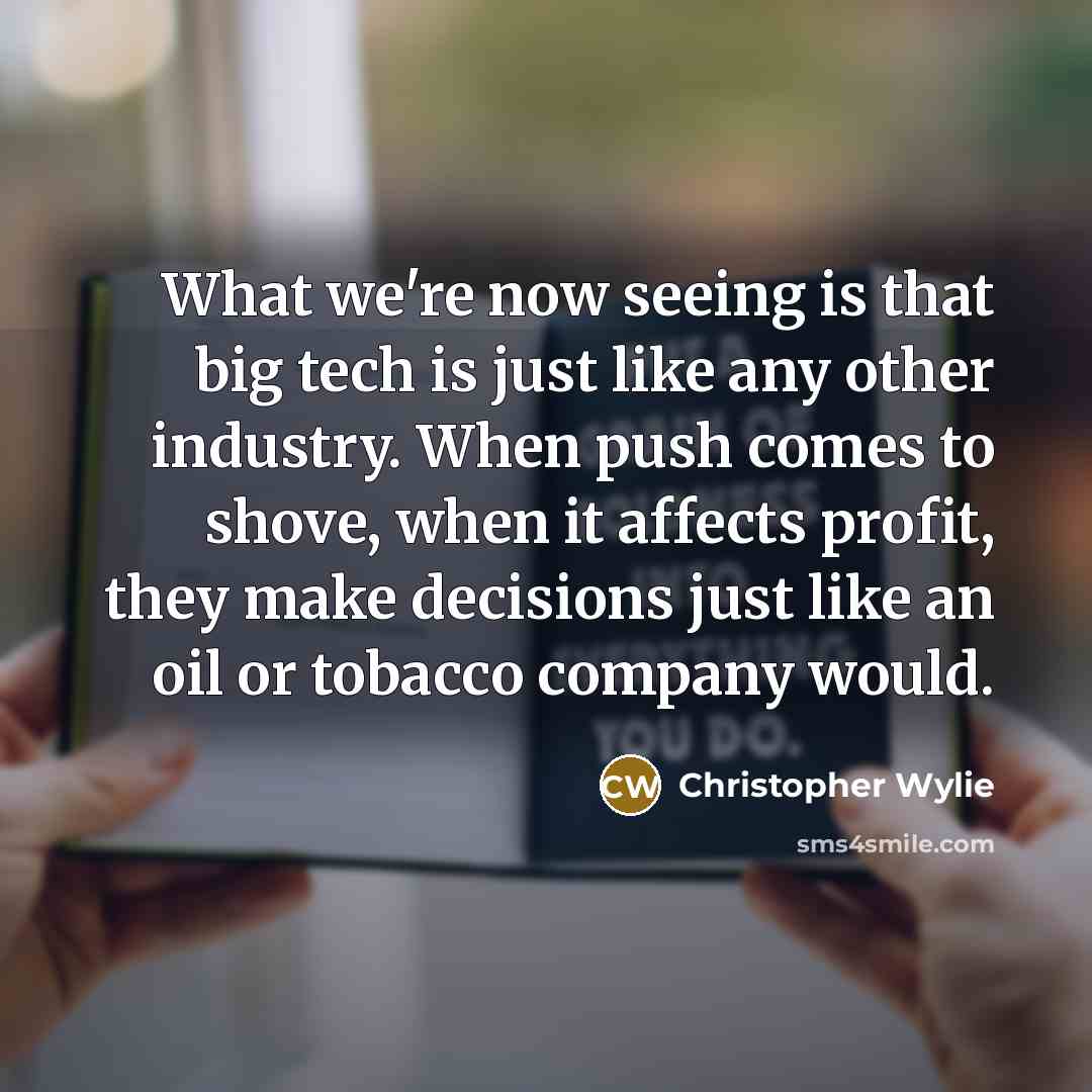 “What we're now seeing is that big tech is just…” quote by Christopher Wylie