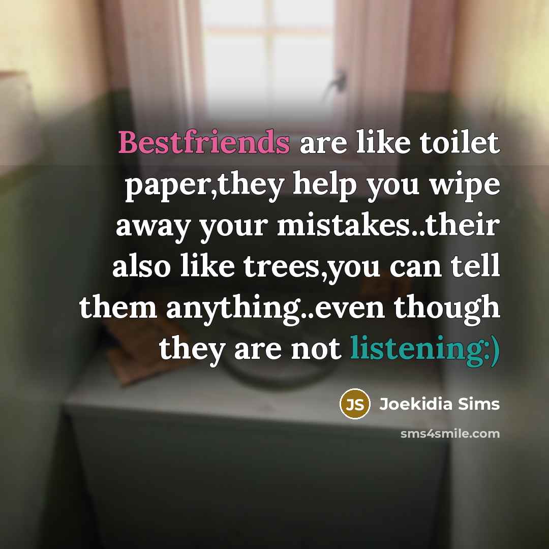 “Bestfriends are like toilet paper,they help you wipe away your…” quote by Joekidia Sims