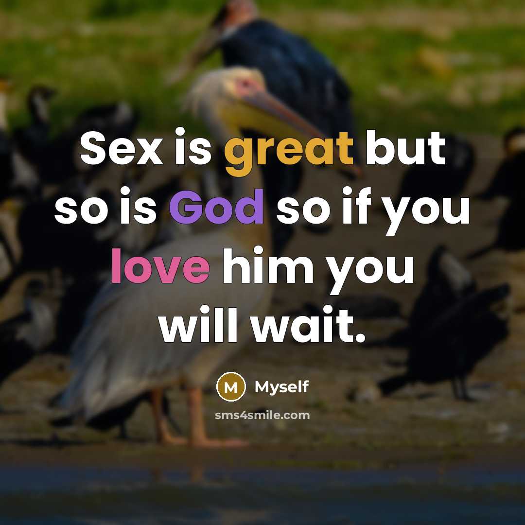 “Sex is great but so is God so if you…” quote by Myself