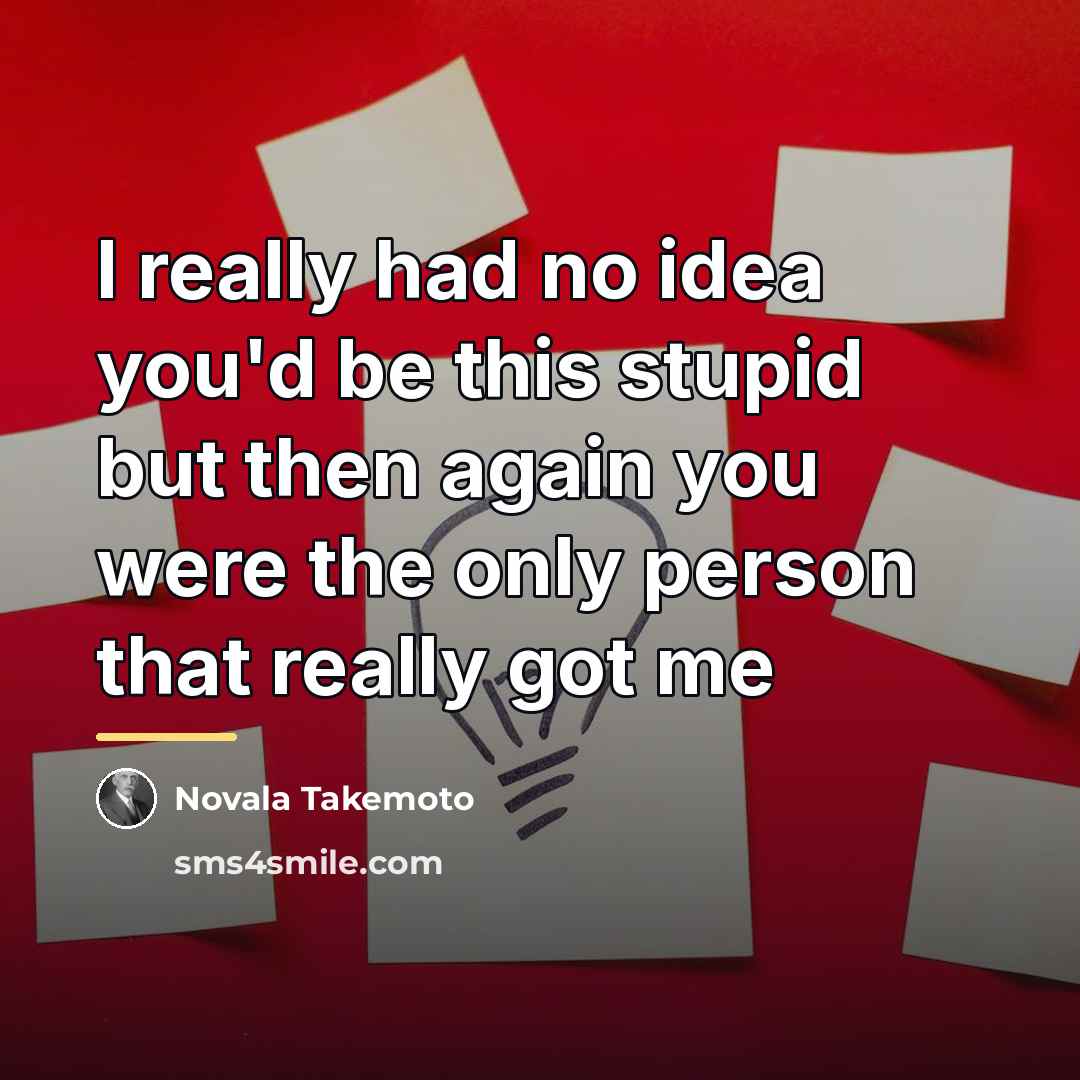 “I really had no idea you'd be this stupid but…” quote by Novala Takemoto