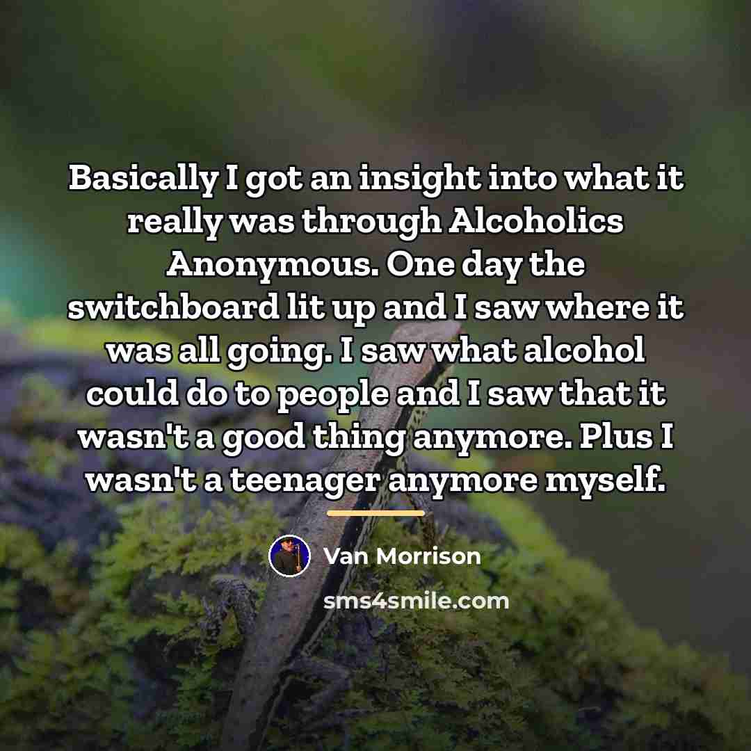 “Basically I got an insight into what it really was…” quote by Van Morrison