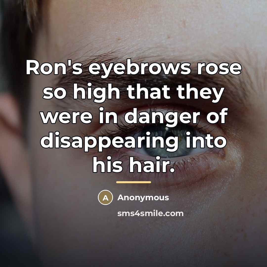 “Ron's eyebrows rose so high that they were in danger…” quote by Anonymous
