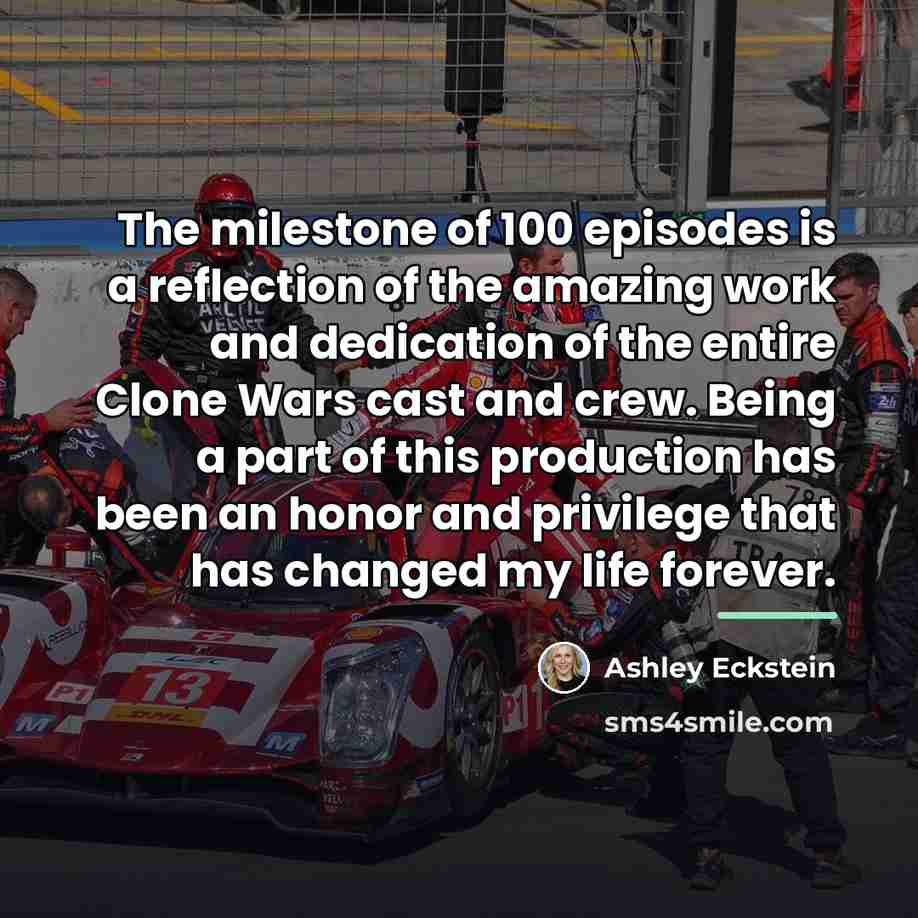 “The milestone of 100 episodes is a reflection of the…” quote by Ashley Eckstein