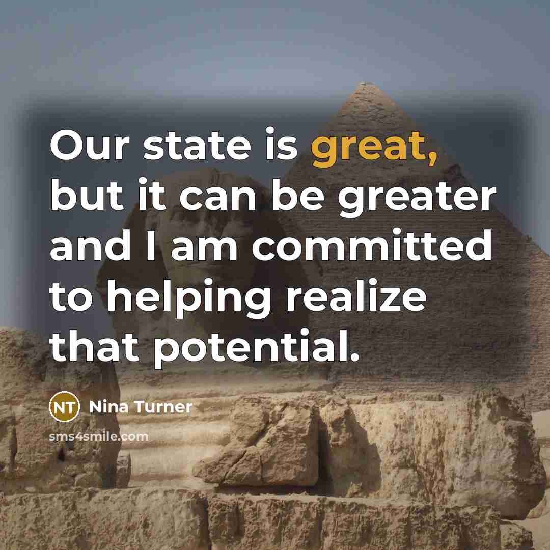 “Our state is great, but it can be greater and…” quote by Nina Turner