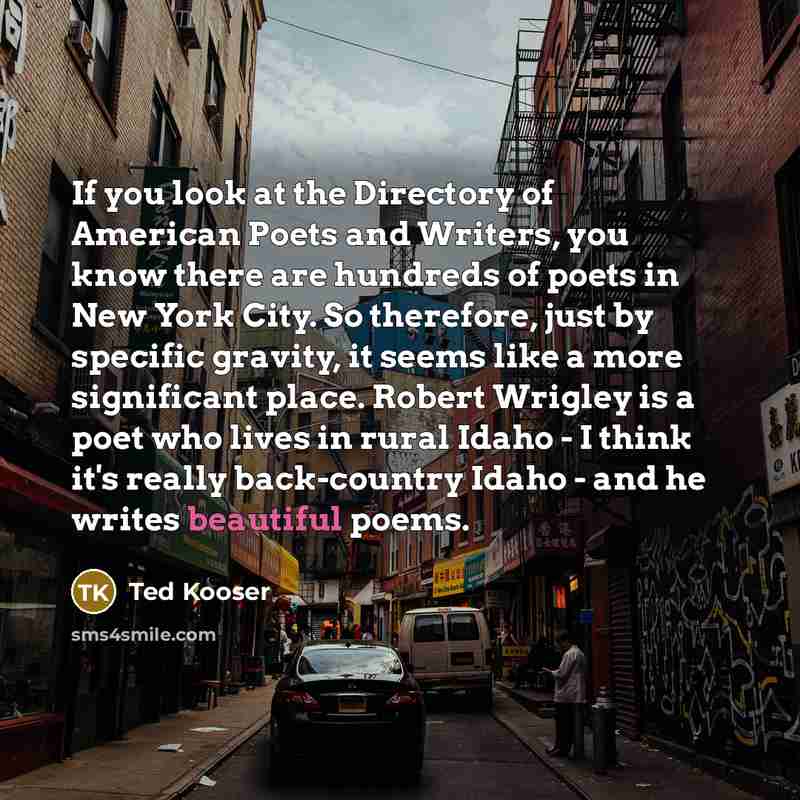“If you look at the Directory of American Poets and…” quote by Ted Kooser