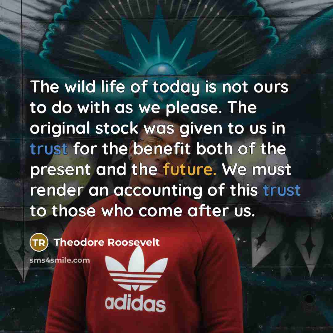 “The wild life of today is not ours to do…” quote by Theodore Roosevelt