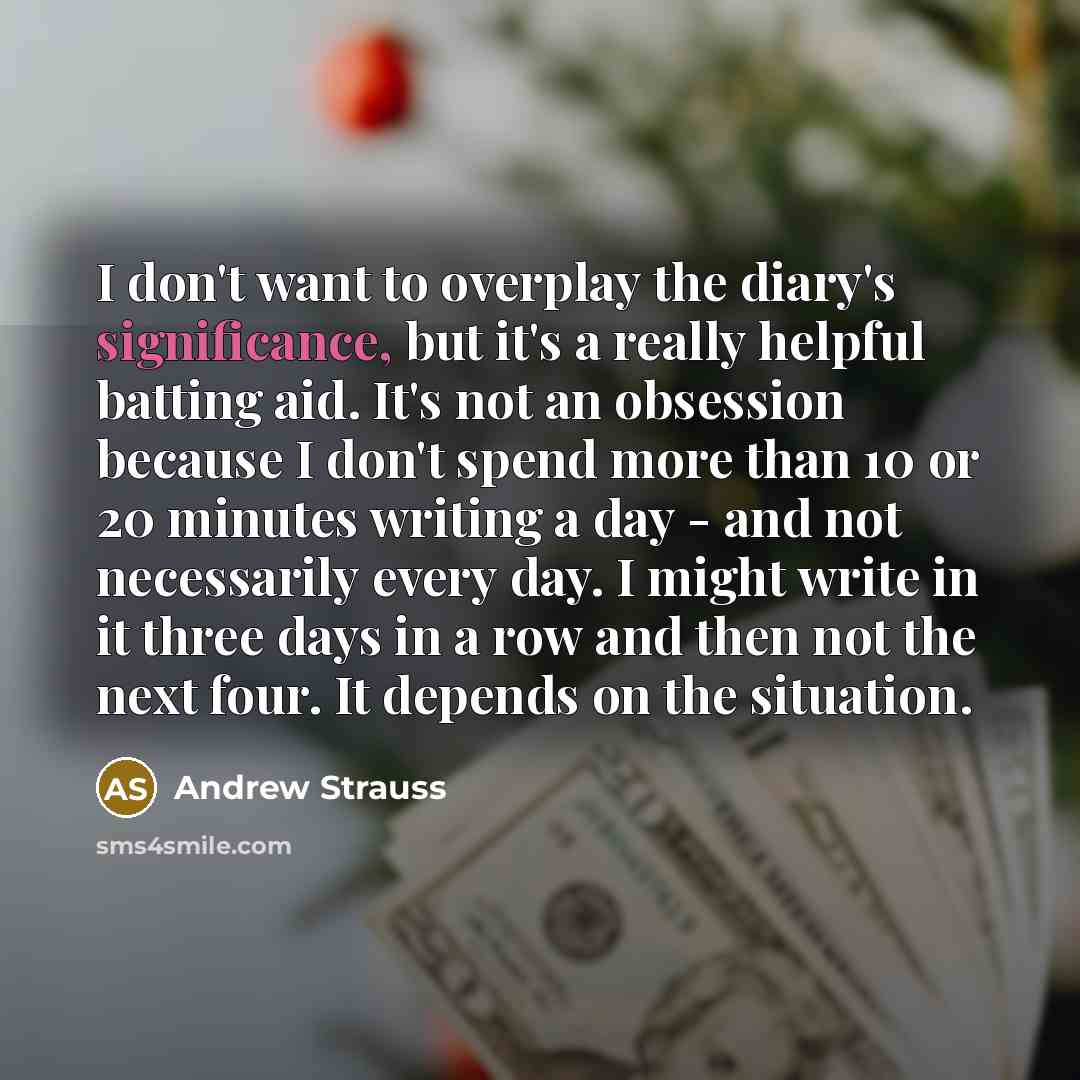 “I don't want to overplay the diary's significance, but it's…” quote by Andrew Strauss