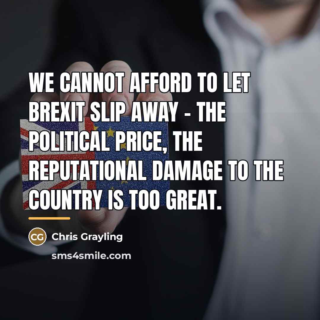 “We cannot afford to let Brexit slip away - the…” quote by Chris Grayling