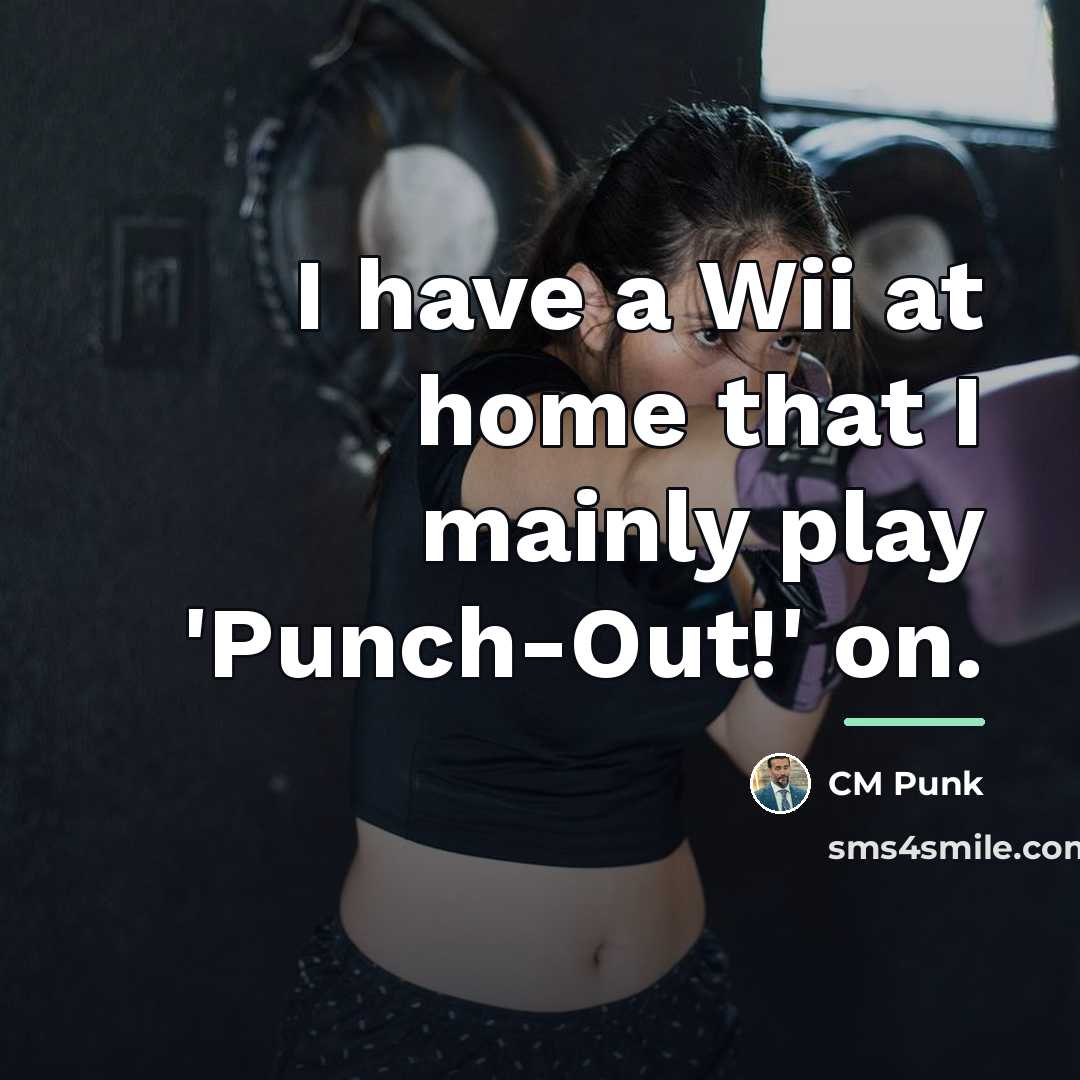 “I have a Wii at home that I mainly play…” quote by CM Punk