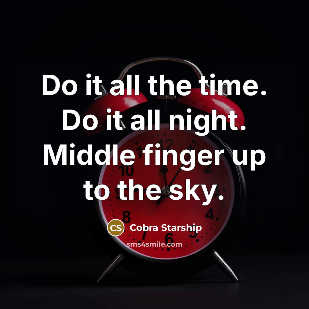 “Do it all the time. Do it all night. Middle…” quote by Cobra Starship