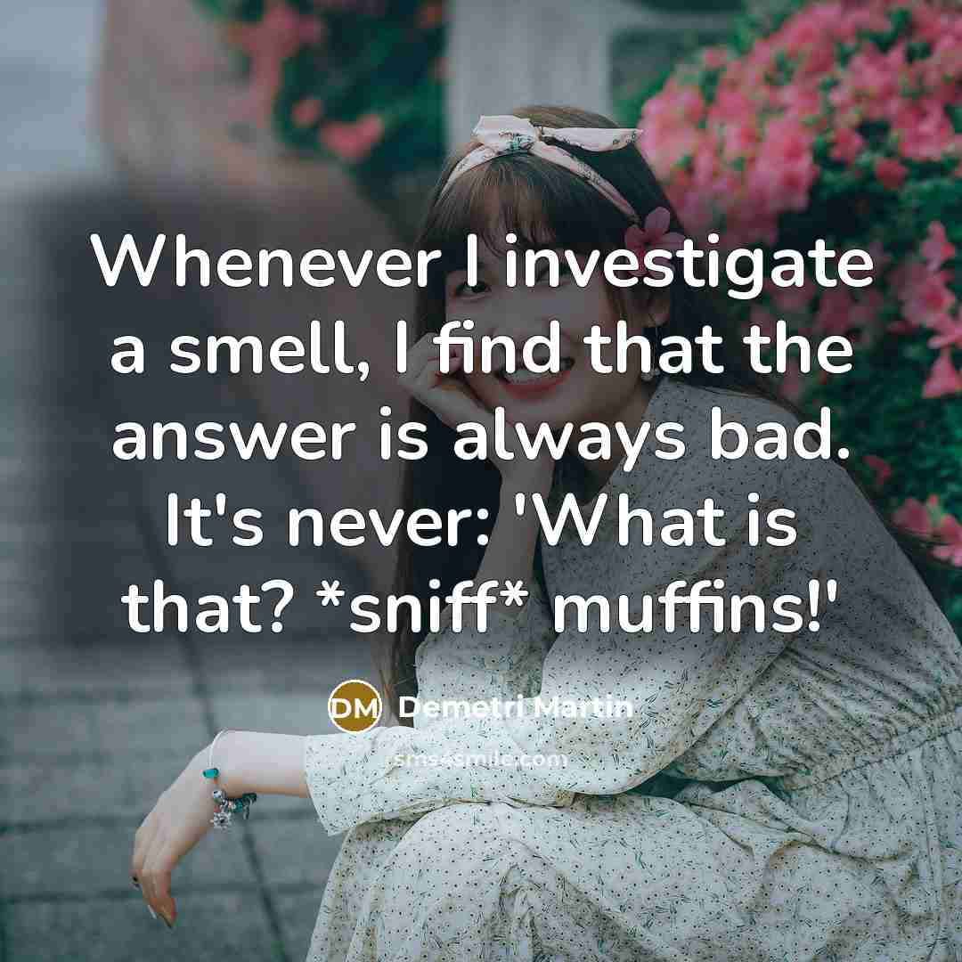 “Whenever I investigate a smell, I find that the answer…” quote by Demetri Martin
