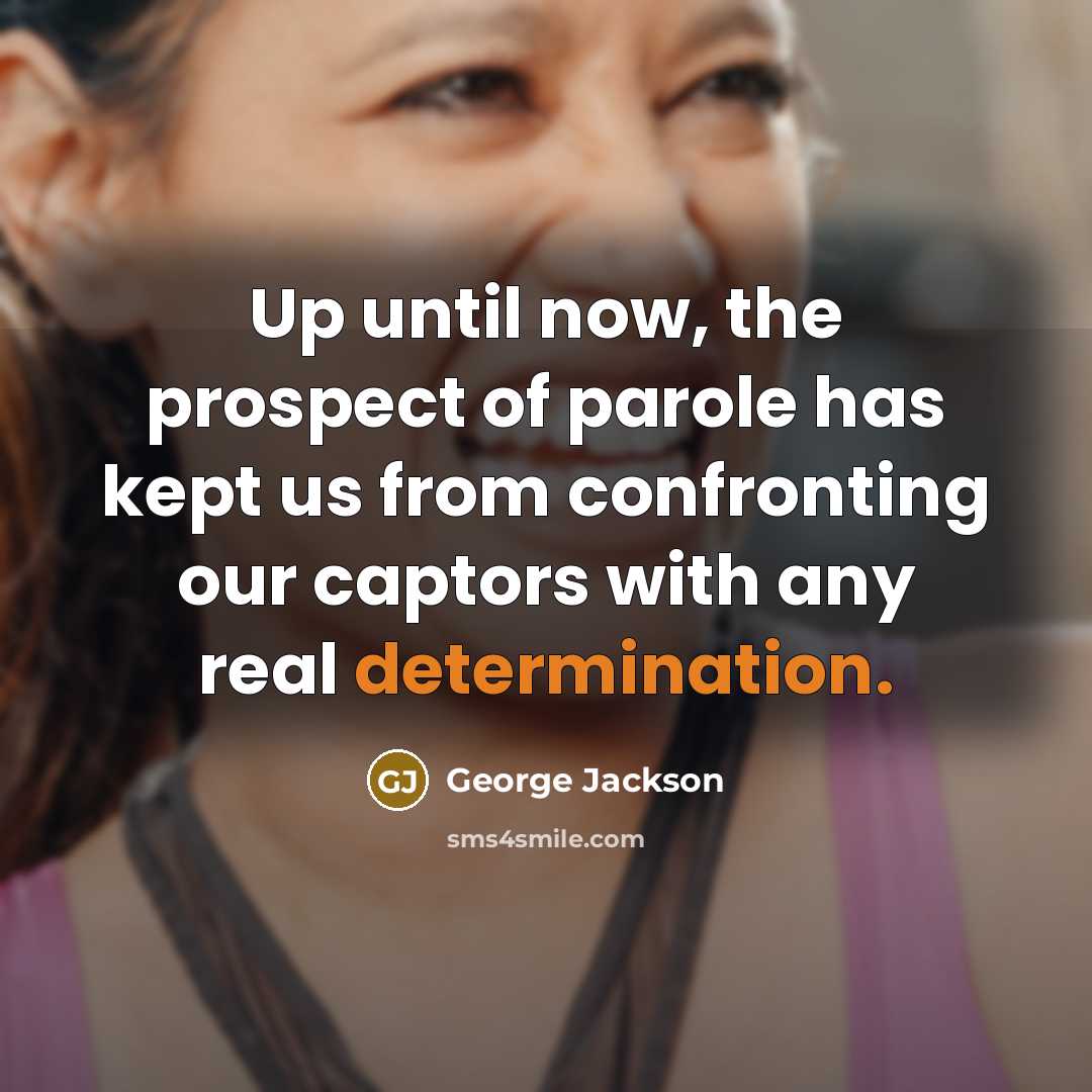 “Up until now, the prospect of parole has kept us…” quote by George Jackson