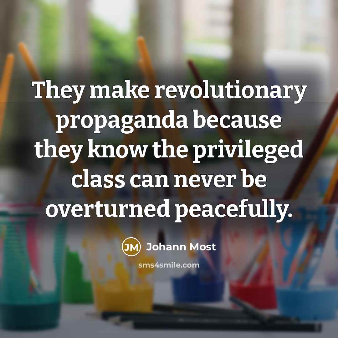 “They make revolutionary propaganda because they know the privileged class…” quote by Johann Most