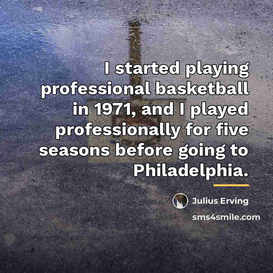 “I started playing professional basketball in 1971, and I played…” quote by Julius Erving