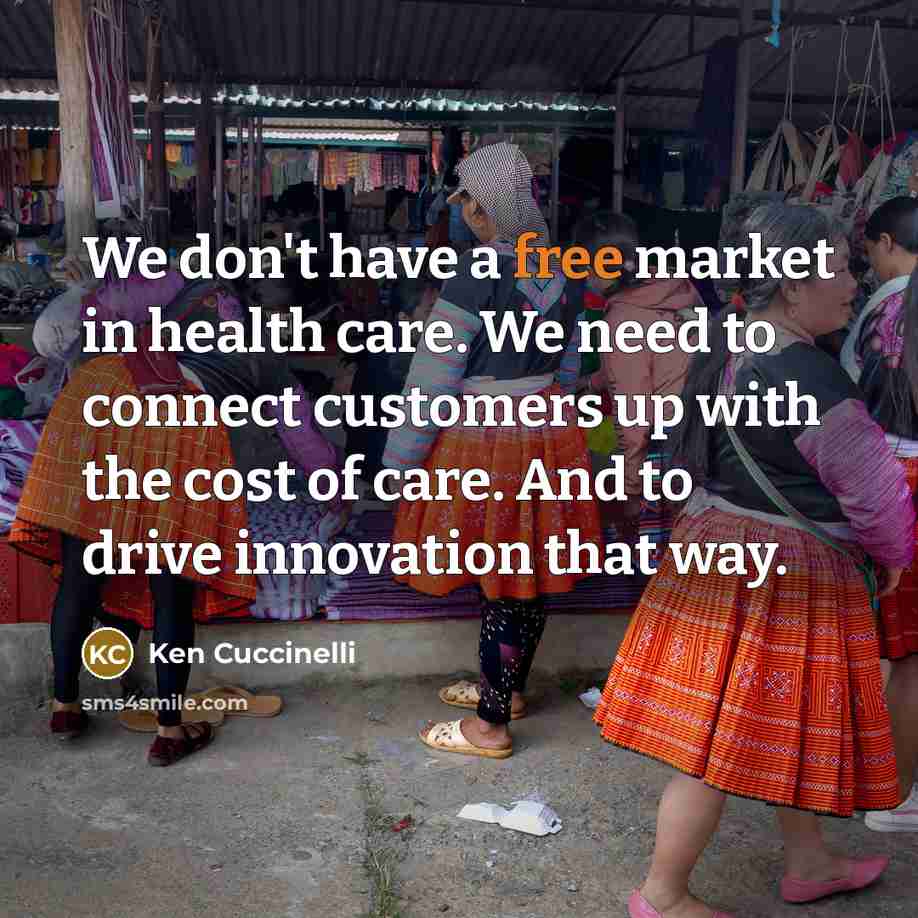 “We don't have a free market in health care. We…” quote by Ken Cuccinelli